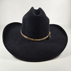 Vintage Pigalle XXXXXXX Sombrero Santo Nino Black Felt Western Hat‎ Size 7 1/4